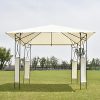 AK-Energy-10×10-Square-Gazebo-Canopy-Tent-Shelter-Awning-Garden-Patio-WBeige-Cover-Double-Leg-0-0
