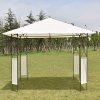 AK-Energy-10×10-Square-Gazebo-Canopy-Tent-Shelter-Awning-Garden-Patio-WBeige-Cover-Double-Leg-0-2