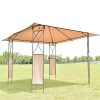AK-Energy-10×10-Square-Gazebo-Canopy-Tent-Shelter-Awning-Garden-Patio-WBrown-Cover-Double-Leg-0-0