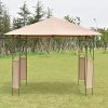 AK-Energy-10×10-Square-Gazebo-Canopy-Tent-Shelter-Awning-Garden-Patio-WBrown-Cover-Double-Leg-0-1