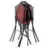 AK-Energy-3pc-Gray-Round-Folding-Steel-Mesh-Outdoor-Patio-Deck-Table-Red-Cushion-Chair-Furniture-Set-0-0