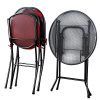 AK-Energy-3pc-Gray-Round-Folding-Steel-Mesh-Outdoor-Patio-Deck-Table-Red-Cushion-Chair-Furniture-Set-0-1