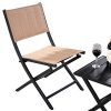 AK-Energy-3pc-Portable-Patio-Lawn-Outdoor-Square-Folding-Coffee-Table-Chairs-Furniture-Set-Earth-Yellow-Color-0-2