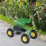 AK-Energy-Green-Rolling-Garden-Cart-Work-Seat-Tool-Tray-Heavy-Duty-Gardening-Planting-300Lbs-Load-0-0
