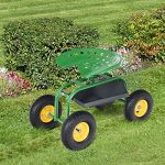 AK-Energy-Green-Rolling-Garden-Cart-Work-Seat-Tool-Tray-Heavy-Duty-Gardening-Planting-300Lbs-Load-0