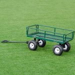AK-Energy-Green-Steel-Lawn-Garden-Utility-Cart-Wagon-Wheelbarrow-Pull-Handle-Trailer-Flatbed-330Lbs-Capacity-0-0