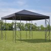 AK-Energy-Patio-10×10-Square-Gazebo-Canopy-Tent-Steel-Frame-Shelter-Awning-with-Gray-Cover-Corner-Footing-0-0