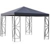 AK-Energy-Patio-10×10-Square-Gazebo-Canopy-Tent-Steel-Frame-Shelter-Awning-with-Gray-Cover-Corner-Footing-0