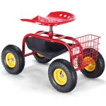 AK-Energy-Red-Rolling-Garden-Cart-Work-Seat-With-Tool-Tray-Heavy-Duty-Gardening-Planting-300Lbs-Load-0