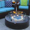 AKOYA-Outdoor-Essentials-42-Round-Modern-Concrete-Fire-Pit-Table-wGlass-Guard-Crystals-Set-in-Brown-0