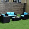Allblessings-Patio-4PCS-Rattan-Wicker-Outdoor-Living-Furniture-Set-With-Blue-Cushion-For-Leisure-0-1