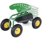 Almacn-Rolling-Garden-Gardening-Planting-Wagon-Cart-Work-Seat-Heavy-Duty-Tool-Tray-360-Degree-Swivel-Seat-Outdoor-Patio-Lawn-Yard-Utility-Buggy-Scooter-Wheelbarrow-300LBS-Holding-Capacity-0