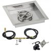 American-Fireglass-SS-SQPKIT-N-18-Natural-Gas-18-Square-Stainless-Steel-Drop-In-Pan-with-Spark-Ignition-Kit-12-Fire-Pit-Ring-0