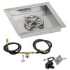 American-Fireglass-SS-SQPKIT-N-18-Natural-Gas-18-Square-Stainless-Steel-Drop-In-Pan-with-Spark-Ignition-Kit-12-Fire-Pit-Ring-0-2
