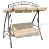 Anself-Converting-Porch-Swing-Chair-Bed-Canopy-Hammock-Seats-3-Patterned-Arch-Sand-White-0