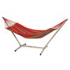 Aruba-Jet-Set-Hammock-and-Stand-Set-Weather-Resistant-EllTex-Recycled-PolyesterCotton-Blend-Cayenne-Red-Single-Powder-Coated-Steel-Stand-122-L-X-47-W-x-44HHolds-up-to-330lbs-0