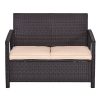 AyaMastro-43-Brown-Patio-Rattan-Loveseat-Bench-Outdoor-Couch-Chair-Furniture-wCushions-0-0