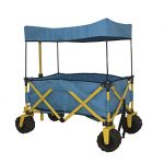BLUE-JUMBO-WHEEL-FOLDING-WAGON-ALL-PURPOSE-GARDEN-UTILITY-BEACH-SHOPPING-TRAVEL-CART-OUTDOOR-SPORT-COLLAPSIBLE-WITH-CANOPY-COVER-EASY-SETUP-NO-TOOL-NECESSARY-COMPACT-FOLDED-SIZE-SPACE-SAVING-0-1