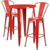 BOWERY-HILL-3-Piece-30-Round-Metal-Patio-Pub-Set-in-Red-0