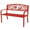 BS-Outdoor-Bench-Seat-Furniture-Red-Metal-Frame-Patio-Loveseat-Weatherproof-Porch-Bench-with-Back-Armed-Conversation-Couch-Patio-Park-Garden-Bench-Chair-Seat-eBook-by-BADA-shop-0