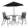 Backyard-Expressions-909851-Four-Piece-Folding-Bar-Height-Patio-Set-with-Table-and-Umbrella-Included-Tan-0