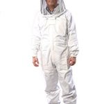 Beekeeping-suit-by-Forest-Beekeeping-Suitable-for-Beginner-and-Commercial-Beekeepers-White-Cotton-Coverall-with-Hood-Brass-zippers-Thumb-Straps-12-inch-leg-zippers-0-0