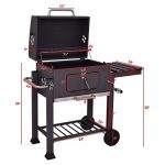 Beenaspiring-2-Wheel-Charcoal-Wood-BBQ-Grill-Outdoor-Patio-Backyard-Cooking-Wheels-Portable-Foldable-Side-Shelf-With-4-Tool-Hooks-Can-Cook-3-Ways-Grilling-BBQ-Slow-Smoking-0-1