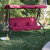 Belleze-3-Seat-Porch-Patio-SwingBed-with-Pillow-Burgundy-0