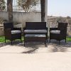Belleze-Outdoor-Garden-Patio-4pc-Cushioned-Seat-Wicker-Sofa-Furniture-Set-2-Color-Black-and-Brown-0-0