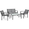Best-Choice-Products-4-Piece-Patio-Metal-Conversation-Furniture-Set-wLoveseat-2-Chairs-and-Glass-Coffee-Table-Gray-0-1