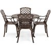 Best-Choice-Products-5-Piece-Cast-Aluminum-Patio-Dining-Set-w-4-Chairs-Umbrella-Hole-Lattice-Weave-Design-Brown-0-1