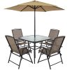 Best-Choice-Products-6pc-Outdoor-Folding-Patio-Dining-Set-WTable-4-Chairs-Umbrella-and-Built-in-Base-0-0