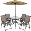 Best-Choice-Products-6pc-Outdoor-Folding-Patio-Dining-Set-WTable-4-Chairs-Umbrella-and-Built-in-Base-0