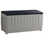 Best-Selling-Top-Rated-Plastic-Resin-Weather-Proof-90-Gallon-Outdoor-Storage-Container-Bin-Box-Perfect-For-Patio-Beach-Deck-Dock-Boating-Gear-Sturdy-Heavy-Duty-Beautiful-Black-Gray-Finsh-0