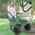 BestMassage-Garden-Cart-2-Tire-Wheelbarrow-Landscape-Yard-Wagon-Cart-Heavy-Duty-2-Wheel-Poly-Wheelbarrow-Flat-FreeGreen-0-0