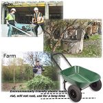 BestMassage-Garden-Cart-2-Tire-Wheelbarrow-Landscape-Yard-Wagon-Cart-Heavy-Duty-2-Wheel-Poly-Wheelbarrow-Flat-FreeGreen-0-2