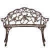 BestMassage-Patio-Garden-Bench-Bronze-Park-Yard-Furniture-Cast-Aluminum-Rose-Antique-0-0