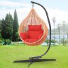 Black-Solid-Steel-C-Frame-Chair-Hammock-Stand-Construction-Porch-Swing-Hanger-0-0