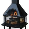 Blue-Rhino-360-Degree-Uni-Flame-Outdoor-Patio-Firehouse-Fire-Pit-Black-Metal-Wood-Grate-0