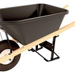 Bon-11-681-Premium-Contractor-Grade-Poly-Tray-Single-Wheel-Wheelbarrow-with-Wood-Handle-and-Knobby-Tire-5-34-Cubic-Feet-0