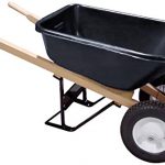 Bon-28-707-Premium-Contractor-Grade-Poly-Tray-Double-Wheel-Wheelbarrow-with-Wood-Handle-and-Ribbed-Tire-5-34-Cubic-Feet-0