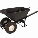 Bon-28-907-Premium-Contractor-Grade-Poly-Tray-Double-Wheel-Wheelbarrow-with-Steel-Hande-and-Knobby-Tire-5-34-Cubic-Feet-0