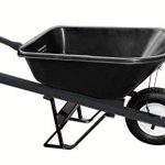Bon-28-910-Premium-Contractor-Grade-Poly-Tray-Single-Wheel-Wheelbarrow-with-Steel-Handle-and-Flat-Free-Tire-5-34-Cubic-Feet-0