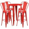 Bowery-Hill-5-Piece-30-Round-Metal-Patio-Pub-Set-in-Red-0