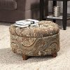 Button-Tufted-Round-Storage-Ottoman-Brown-and-Tel-Paisley-0-0