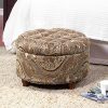 Button-Tufted-Round-Storage-Ottoman-Brown-and-Tel-Paisley-0-1
