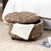 Button-Tufted-Round-Storage-Ottoman-Brown-and-Tel-Paisley-0-2