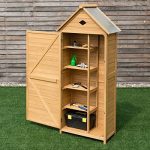 Caraya-Single-Door-Outdoor-Storage-Cabinet-Unit-Fir-Wooden-Garden-Yard-Shed-Durable-0-0