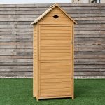 Caraya-Single-Door-Outdoor-Storage-Cabinet-Unit-Fir-Wooden-Garden-Yard-Shed-Durable-0-1