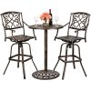 Care-4-Home-LLC-Accent-Patio-3-Piece-Bar-Bistro-Set-Round-Table-And-2-Swivel-Chairs-With-Footrests-Waterproof-Aluminum-Construction-Ideal-For-Garden-Backyard-Bron-Finish-Expert-Guide-0-0